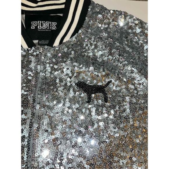 RARE Victoria's Secret Pink Full Sequin BLING Varsity Jacket Fashion Show 2013 C - Picture 11 of 15